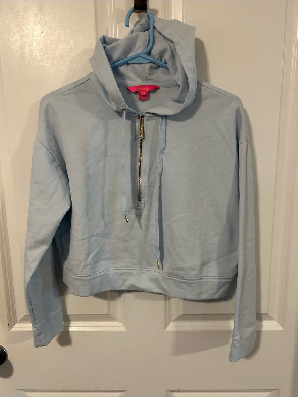 Lilly Pulitzer Light Blue Women's Half-Zip Hoodie Sweater